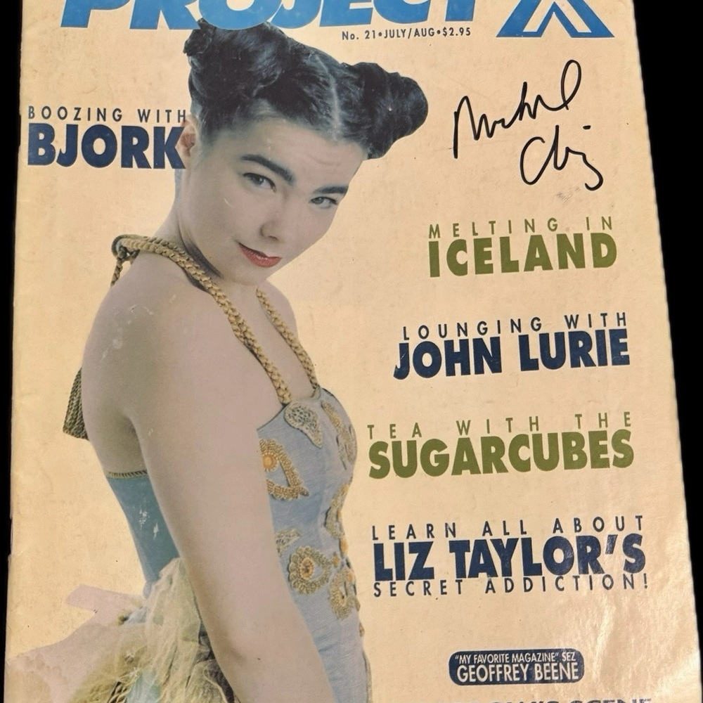 Vintage Project X Magazine with Bjork Cover signed by Michael Alig